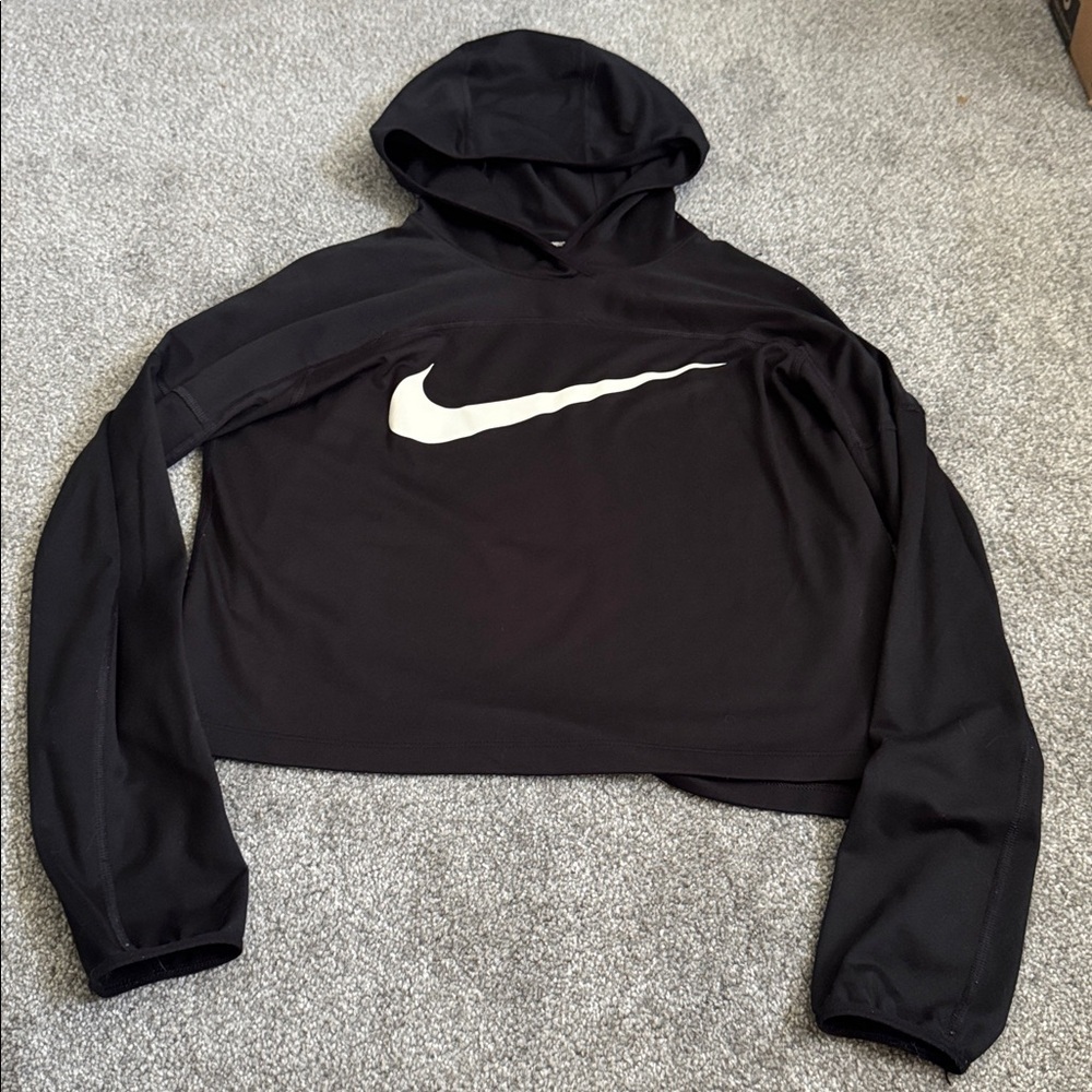 Nike Black Dri-FIT Running CROP Hoodie